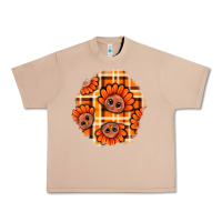 Burro Thanksgiving Turkey With Tartan Patch Urban Heavy Tee - BundleAndBundleShop
