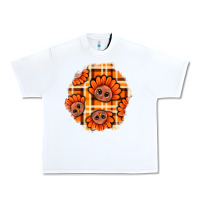 White Thanksgiving Turkey With Tartan Patch Urban Heavy Tee - BundleAndBundleShop