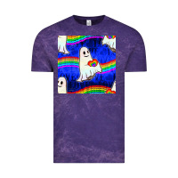 Cloud Purple Pride lgbtq ghosts and heart with rainbow seamless Vintage Tee - BundleAndBundleShop