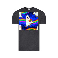 Vintage Black Pride lgbtq ghosts and heart with rainbow seamless Vintage Tee - BundleAndBundleShop
