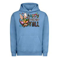 Pigment Pebble Blue happy easter y all Urban Hoodie - CowhideDigitalArt