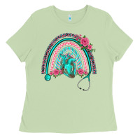 Matcha nurse life spring stethoscope heart rainbow Ladies Tee - BarkalooDesign