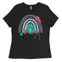 Black nurse life spring stethoscope heart rainbow Ladies Tee - BarkalooDesign
