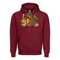 Burgundy fall heart Zipper Hoodie - CowGirlArtShop