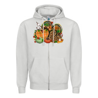 Dove Grey fall heart Zipper Hoodie - CowGirlArtShop