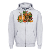 Heather Grey fall heart Zipper Hoodie - CowGirlArtShop