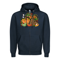 Navy fall heart Zipper Hoodie - CowGirlArtShop