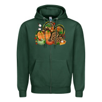 Sports Green fall heart Zipper Hoodie - CowGirlArtShop