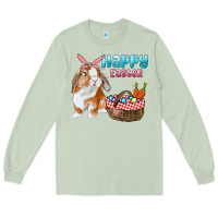 Matcha Happy Easter Bunny And Egg Basket Long Sleeve Tee - RanaPortraitStore