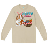 Mushroom Happy Easter Bunny And Egg Basket Long Sleeve Tee - RanaPortraitStore