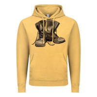 Vintage Mustard soldier veteran boots Vintage Hoodie - MaliasSmallBusiness