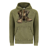 Vintage Olive soldier veteran boots Vintage Hoodie - MaliasSmallBusiness