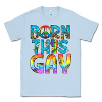 Dusty Blue Western Born This Gay Classic Tee - BundleAndBundleShop