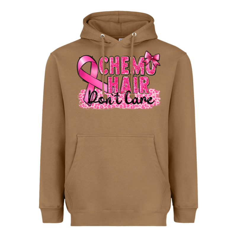 Breast Cancer Chemo Hair Don't Care Heavyweight Hoodie by FaDigitalArtStudio | Teevron