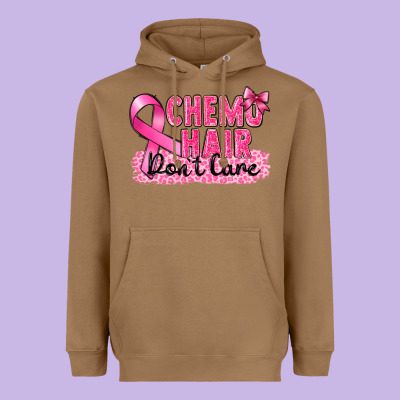 Breast Cancer Chemo Hair Don't Care Heavyweight Hoodie Designed By Fadigitalartstudio