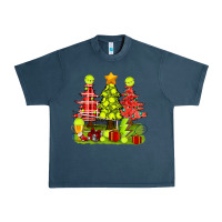 Midnight Navy Christmas With Tennis Trees Urban Heavy Tee - BundleAndBundleShop