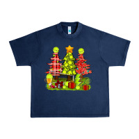 Navy Christmas With Tennis Trees Urban Heavy Tee - BundleAndBundleShop