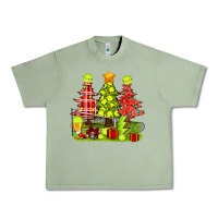 Oil Green Christmas With Tennis Trees Urban Heavy Tee - BundleAndBundleShop