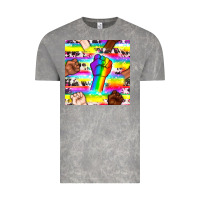 Cloud Rock Pride lgbtq hands with cowhide seamless pattern Vintage Tee - BundleAndBundleShop