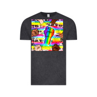 Vintage Black Pride lgbtq hands with cowhide seamless pattern Vintage Tee - BundleAndBundleShop