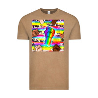 Vintage Coffee Pride lgbtq hands with cowhide seamless pattern Vintage Tee - BundleAndBundleShop