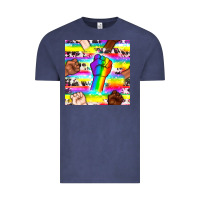 Vintage Denim Pride lgbtq hands with cowhide seamless pattern Vintage Tee - BundleAndBundleShop