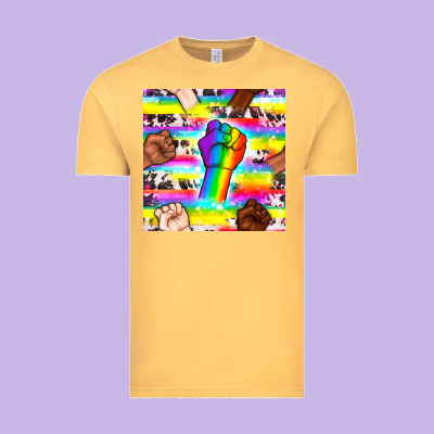 Pride Lgbtq Hands With Cowhide Seamless Pattern Vintage Tee Designed By Bundleandbundleshop
