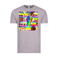 Vintage Zinc Pride lgbtq hands with cowhide seamless pattern Vintage Tee - BundleAndBundleShop