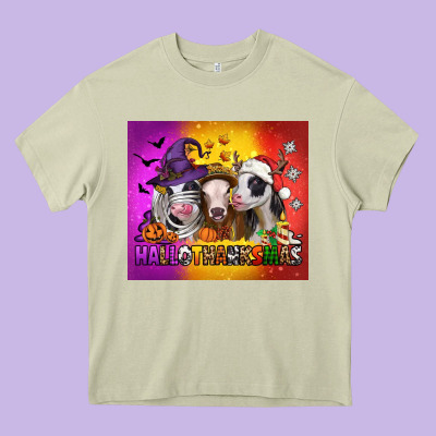 Hallothanksmas Heifers Heavy Core Tee Designed By Jasminsmagicworld