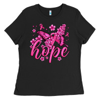 Black hope breast cancer butterfly Ladies Tee - Jasminsmagicworld