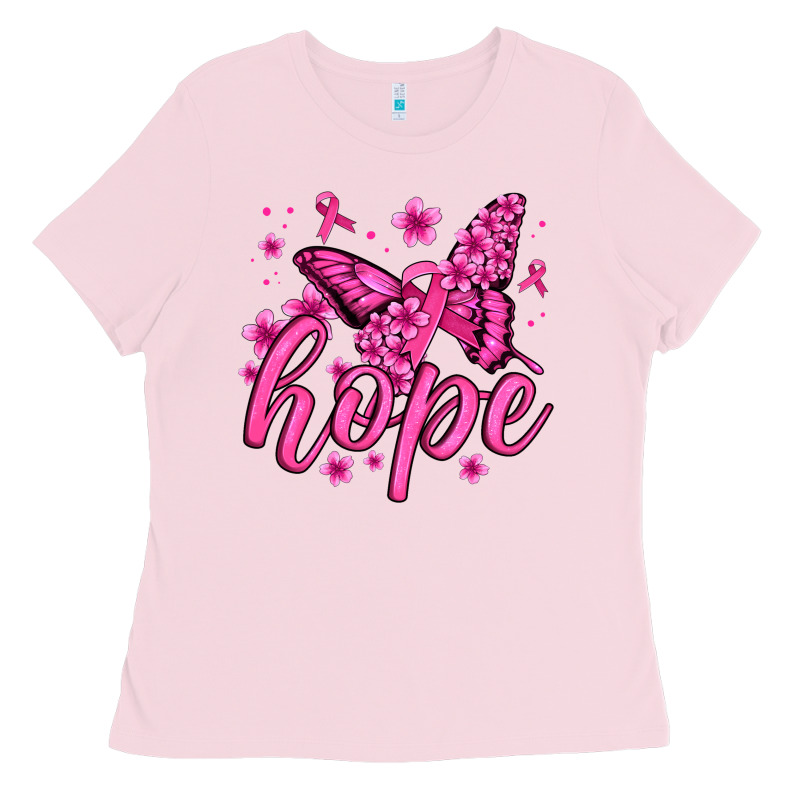 Hope Breast Cancer Butterfly Ladies Tee by Jasminsmagicworld | Teevron