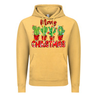 Vintage Mustard Merry Christmas Cactuses Vintage Hoodie - MaliasSmallBusiness