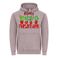 Vintage Zinc Merry Christmas Cactuses Vintage Hoodie - MaliasSmallBusiness