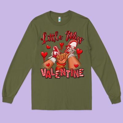 Little Miss Valentine Afro Kid Sneakers Long Sleeve Tee Designed By Ranaportraitstore