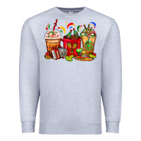 Heather Grey Mexico Coffee Cups Premium Sweatshirt - FaDigitalArtStudio