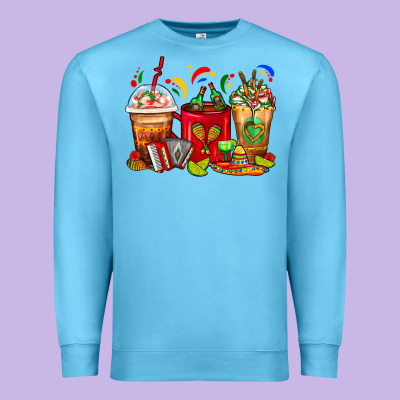 Mexico Coffee Cups Premium Sweatshirt Designed By Fadigitalartstudio