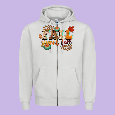 Fall Sweet Fall Zipper Hoodie Designed By Cowgirlartshop