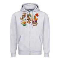 Heather Grey fall sweet fall Zipper Hoodie - CowGirlArtShop