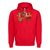 Red fall sweet fall Zipper Hoodie - CowGirlArtShop