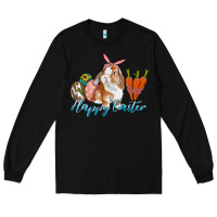 Black happy easter bunny carrots and eggs Long Sleeve Tee - RanaPortraitStore