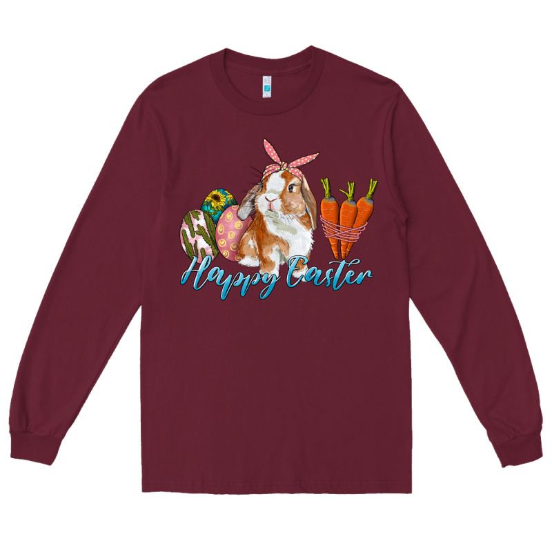 Happy Easter Bunny Carrots And Eggs Long Sleeve Tee by RanaPortraitStore | Teevron