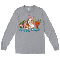 Heather Grey happy easter bunny carrots and eggs Long Sleeve Tee - RanaPortraitStore