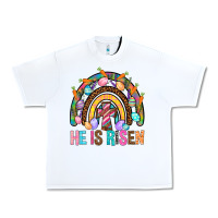White He Is Risen Rainbow Urban Heavy Tee - BundleAndBundleShop