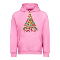 Fuchsia Pink paw print christmas tree Urban Hoodie - CowhideDigitalArt