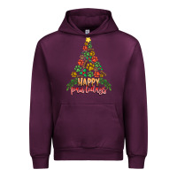 Mauve Wine paw print christmas tree Urban Hoodie - CowhideDigitalArt