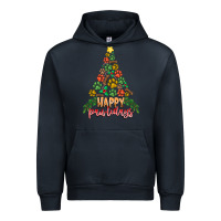 Navy paw print christmas tree Urban Hoodie - CowhideDigitalArt