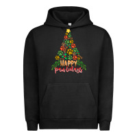 Pigment Black paw print christmas tree Urban Hoodie - CowhideDigitalArt