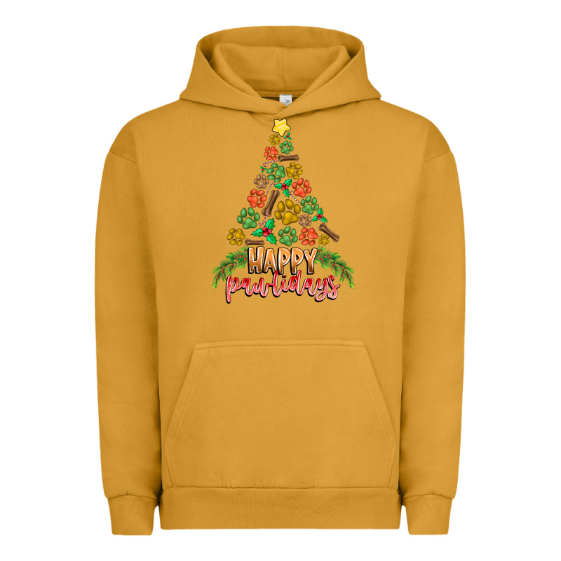 Paw Print Christmas Tree Urban Hoodie by CowhideDigitalArt | Teevron