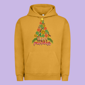 Paw Print Christmas Tree Urban Hoodie Designed By Cowhidedigitalart