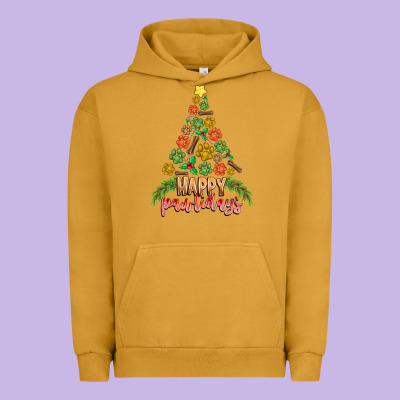 Paw Print Christmas Tree Urban Hoodie Designed By Cowhidedigitalart